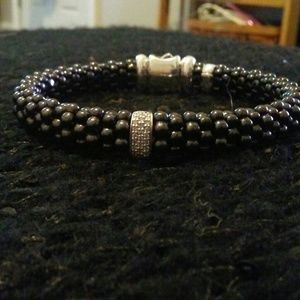 Lagos Black Caviar Diamond Braceket Sz 7